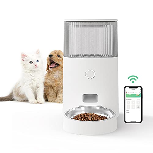 ZAMATE Automatic Cat Feeder, 2.4G WiFi Enabled Auto Food Dispense...