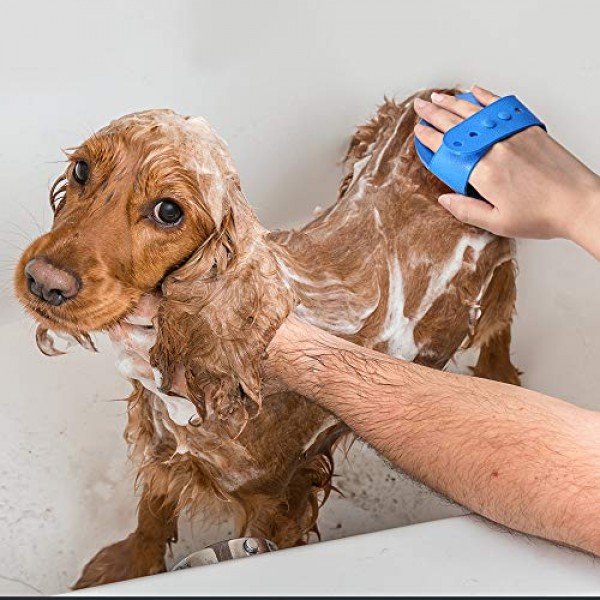 2 Pack Dog Grooming Brush, Premium Pet Bath Brush, Soothing Massa...