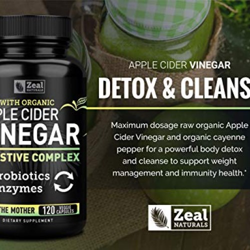 Organic Apple Cider Vinegar Capsules + Digestive Enzymes & Probio...