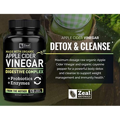 Organic Apple Cider Vinegar Capsules + Digestive Enzymes & Probio...