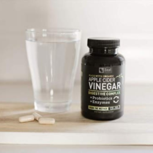 Organic Apple Cider Vinegar Capsules + Digestive Enzymes & Probio...