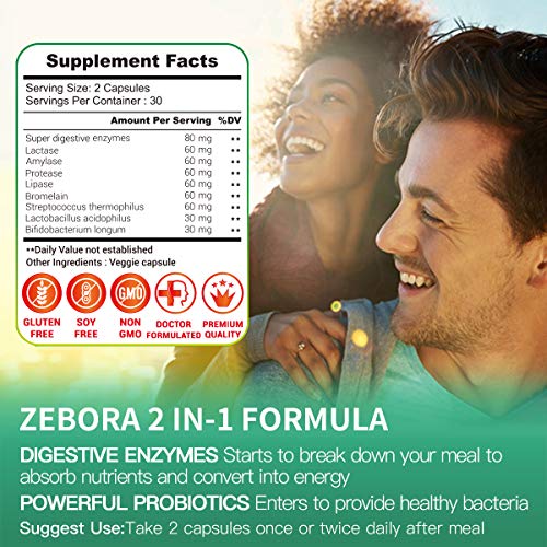 Super Enzymes for Digestion & Probiotics Supplement Get Immune Su...