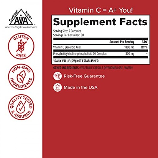 Zenwise Vitamin C Liposomal Ascorbic Acid – 1000 MG of Organic Hi...