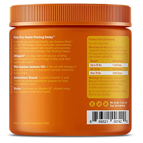 Salmon Fish Oil Omega 3 for Dogs - With Wild Alaskan Salmon Oil -...