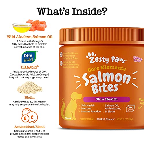 Salmon Fish Oil Omega 3 for Dogs - With Wild Alaskan Salmon Oil -...