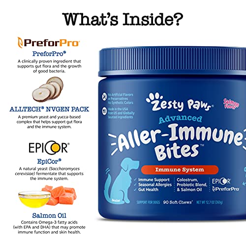 Zesty Paws Advanced Allergy Immune Supplement for Dogs - with Ome...