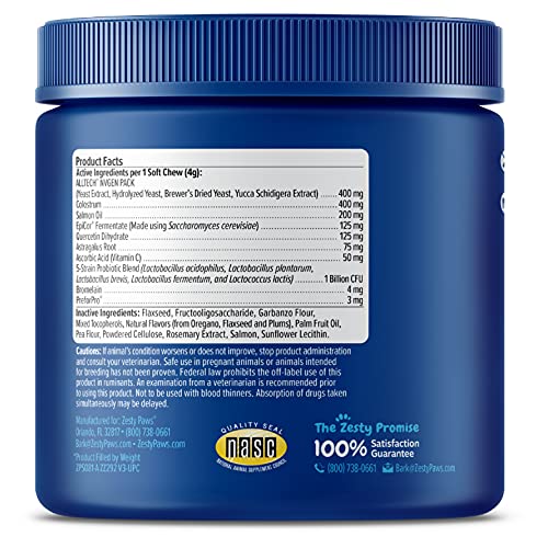 Zesty Paws Advanced Allergy Immune Supplement for Dogs - with Ome...