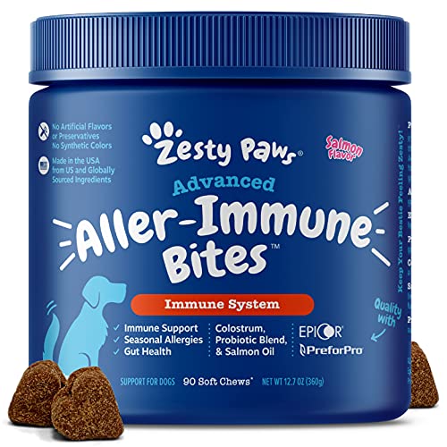 Zesty Paws Advanced Allergy Immune Supplement for Dogs - with Ome...