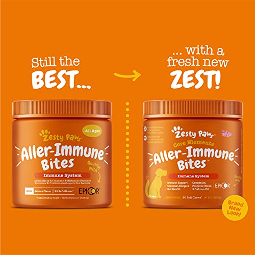 Zesty Paws Allergy Immune Supplement for Dogs - with Omega 3 Wild...