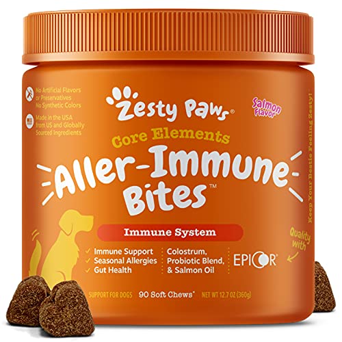 Zesty Paws Allergy Immune Supplement for Dogs - with Omega 3 Wild...