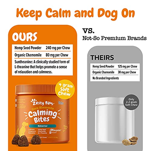Zesty Paws Dog Calming Bites - Stress Relief Support Supplement H...