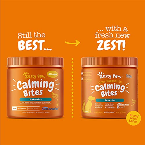 Zesty Paws Dog Calming Bites - Stress Relief Support Supplement H...