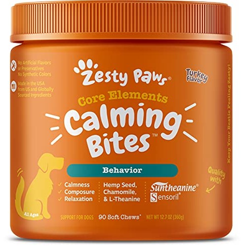 Zesty Paws Dog Calming Bites - Stress Relief Support Supplement H...