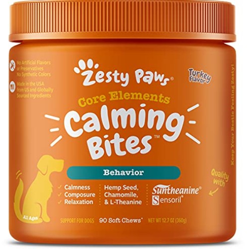 Zesty Paws Dog Calming Bites - Stress Relief Support Supplement H...
