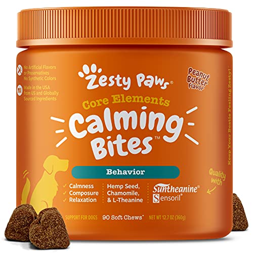 Zesty Paws Dog Calming Bites - Stress Relief Support Supplement H...