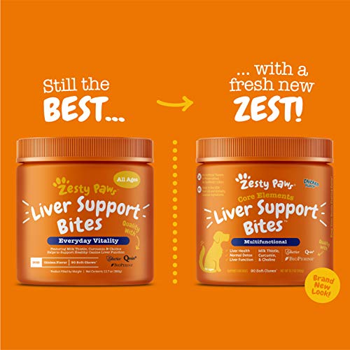 Zesty Paws Liver & Kidney Support Supplement for Dogs - with Milk...