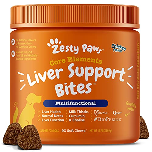 Zesty Paws Liver & Kidney Support Supplement for Dogs - with Milk...