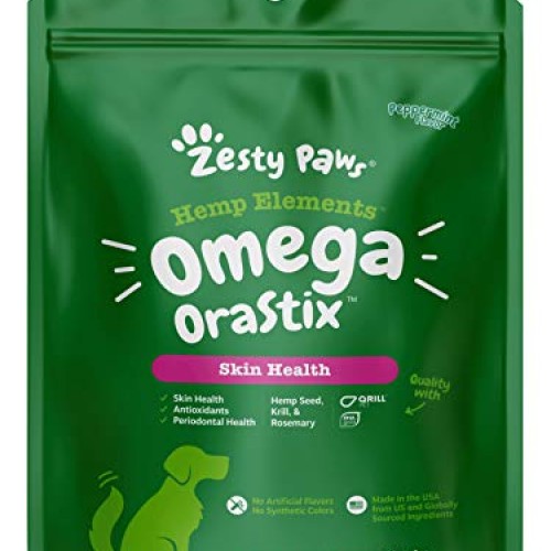 Zesty Paws Omega OraStix for Dogs – Dental Sticks with Hemp Salmo...