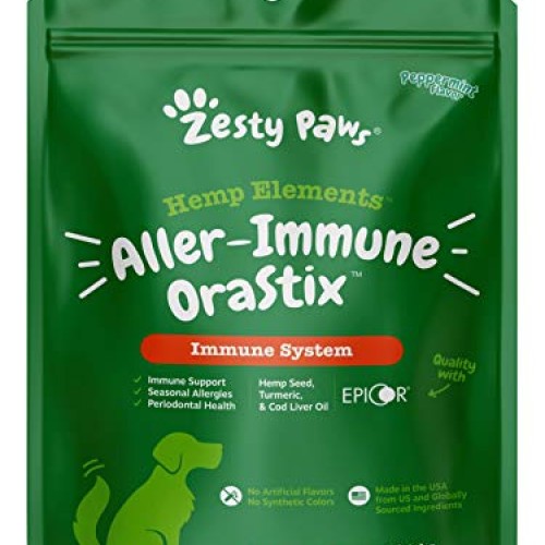 Zesty Paws OraStix for Dogs - Aller-Immune Sticks with Hemp Seed ...
