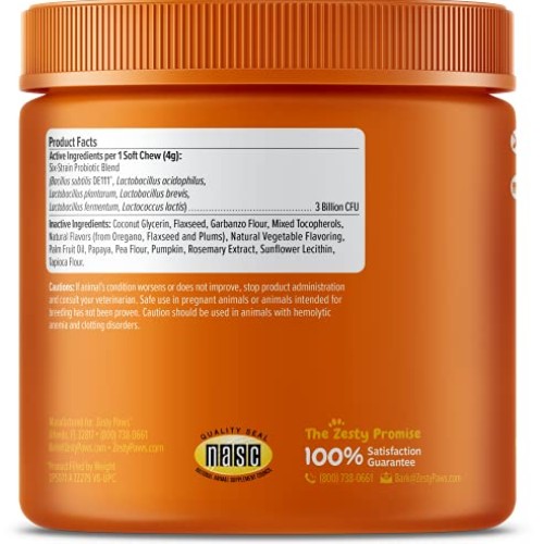 Zesty Paws Probiotic for Dogs - Probiotics for Gut Flora, Digesti...
