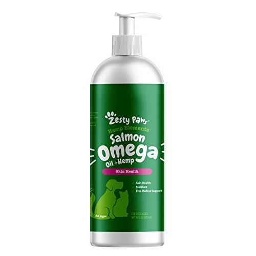 Zesty Paws Salmon Omega Oil + Hemp for Dogs & Cats - with Wild Al...