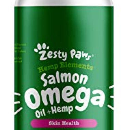 Zesty Paws Salmon Omega Oil + Hemp for Dogs & Cats - with Wild Al...