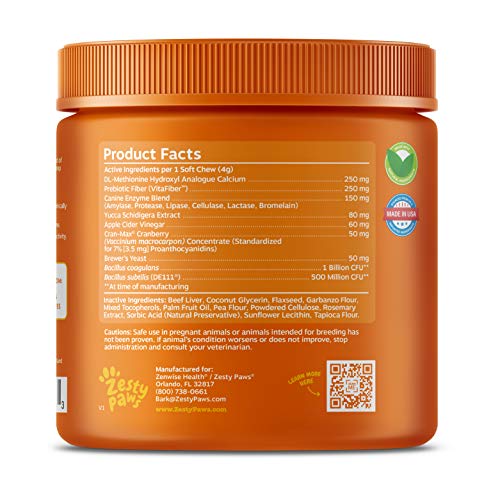 Zesty Paws Stay Green Bites for Dogs - Grass Burn Soft Chews for ...