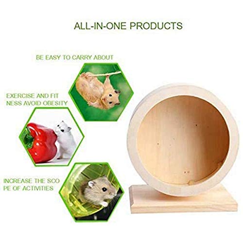ZHUZI Hamster Wheel, Wooden Mute Hamster Running Wheel, Hamsters ...