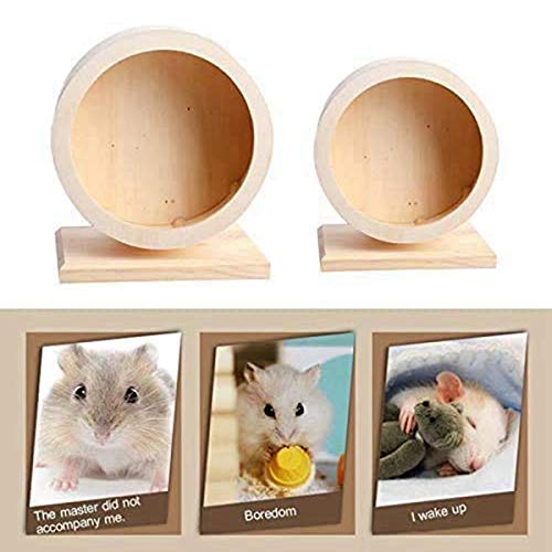 ZHUZI Hamster Wheel, Wooden Mute Hamster Running Wheel, Hamsters ...