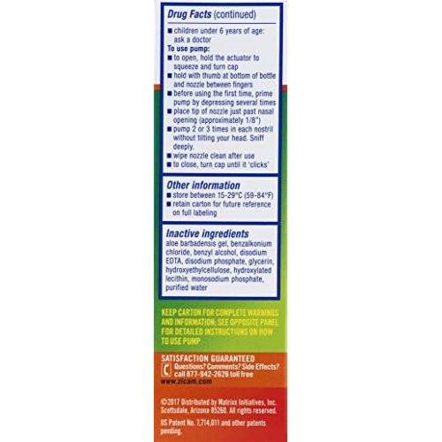 Zicam Extreme Congestion Relief No-Drip Liquid Nasal Spray with S...