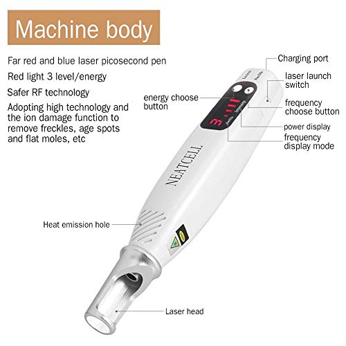 LED Picosecond Pen With Protector Eyeglass, 3 Gear Handheld Red-r...