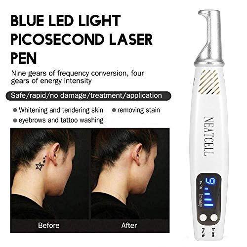 LED Picosecond Pen With Protector Eyeglass, 9 Gear Handheld Blu-r...