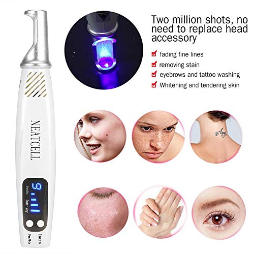 LED Picosecond Pen With Protector Eyeglass, 9 Gear Handheld Blu-r...