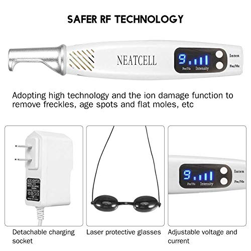 LED Picosecond Pen With Protector Eyeglass, 9 Gear Handheld Blu-r...