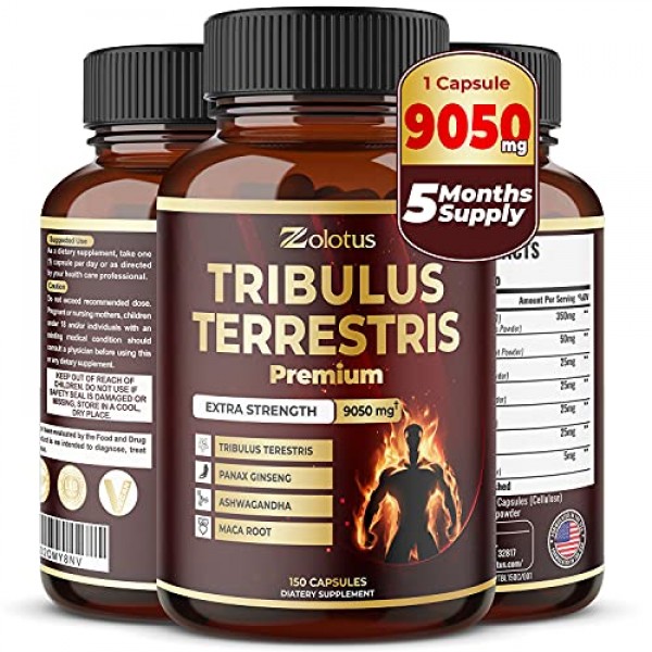 Tribulus Terrestris, 9050mg Per Capsule, 5 Months Supply with Ash...