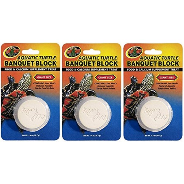 3 Pack Zoo Med Aquatic Turtle Banquet Block Giant