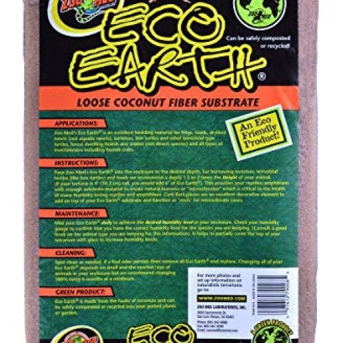Zoo Med 2 Pack Eco Earth Loose Coconut Fiber Substrate for Rept...