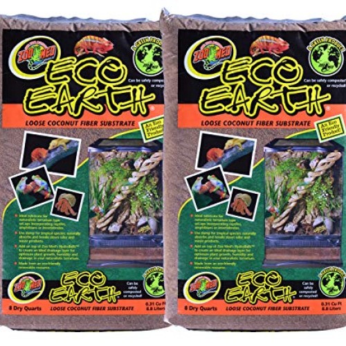 Zoo Med 2 Pack Eco Earth Loose Coconut Fiber Substrate for Rept...