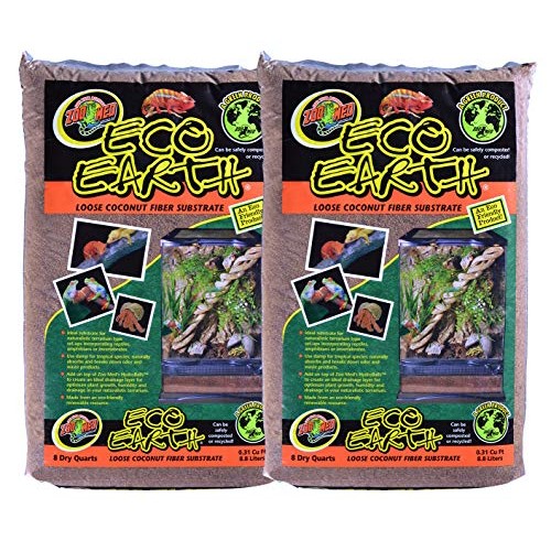Zoo Med 2 Pack Eco Earth Loose Coconut Fiber Substrate for Rept...