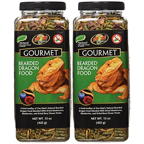 Zoo Med 2 Pack of Gourmet Bearded Dragon Food, 15 Ounces each