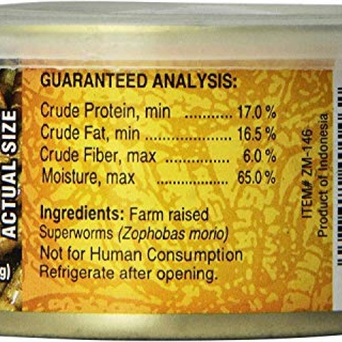 Zoo Med 3 Pack of Can O SuperWorms, 1.2 Ounces Per Can