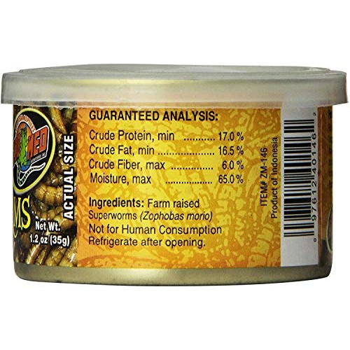 Zoo Med 3 Pack of Can O SuperWorms, 1.2 Ounces Per Can