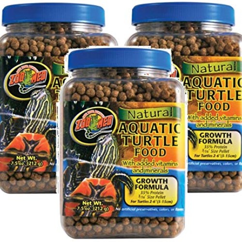 Zoo Med 3 Pack of Natural Aquatic Turtle Food with Growth Formula...