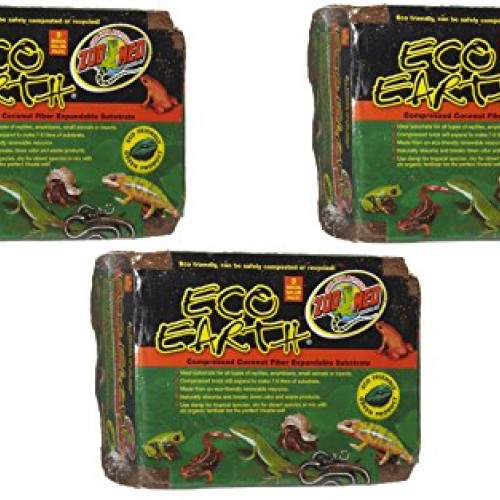 Zoo Med Eco Earth Compressed Coconut Fiber Substrate, 9 Bricks To...