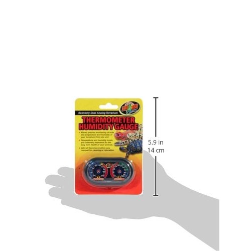 Zoo Med Economy Analog Dual Thermometer and Humidity Gauge, 6 x 4