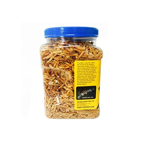 Zoo Med Large Sun-Dried Red Shrimp Aquatic Turtle Food, 10 oz.