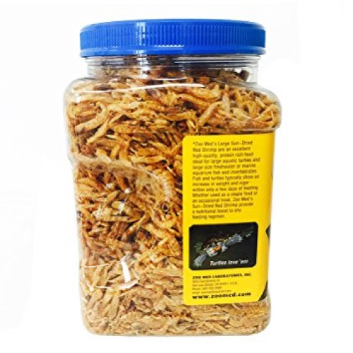 Zoo Med Large Sun-Dried Red Shrimp Aquatic Turtle Food, 10 oz.
