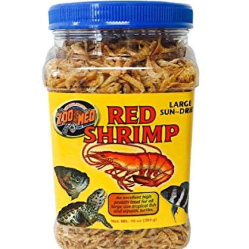 Zoo Med Large Sun-Dried Red Shrimp Aquatic Turtle Food, 10 oz.