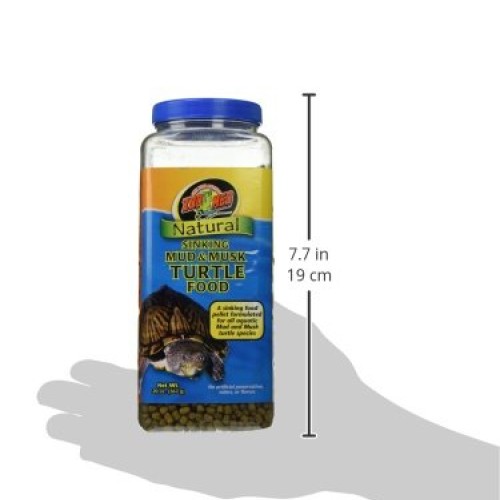 Zoo Med Natural Sinking Mud and Musk Turtle Food, 20 Ounce Container