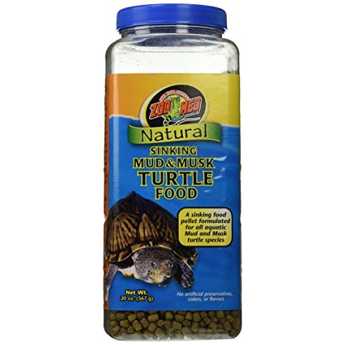 Zoo Med Natural Sinking Mud and Musk Turtle Food, 20 Ounce Container